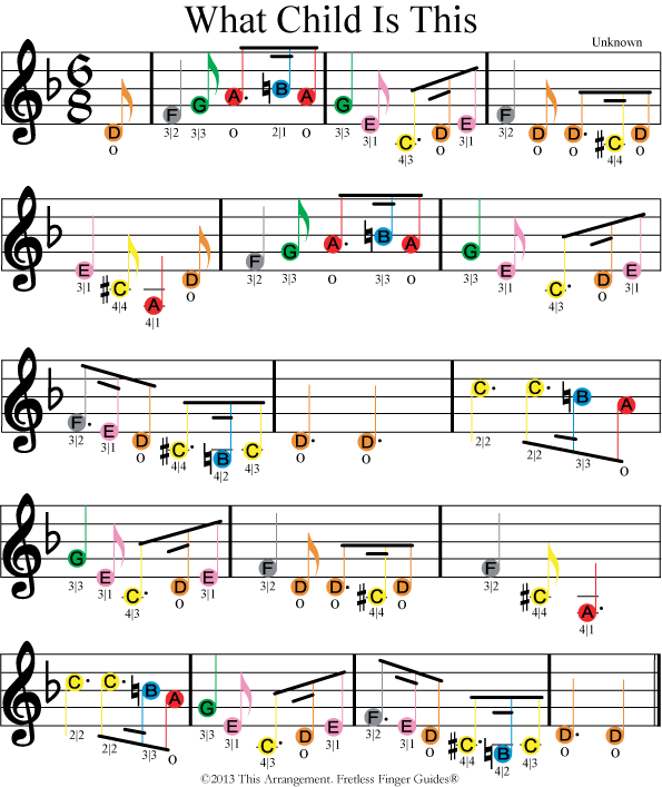 what child is this easy color coded violin sheet music