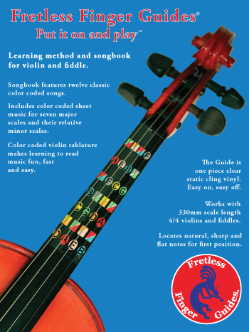 image of the front cover of the fretless finger guides learning method and songbook
